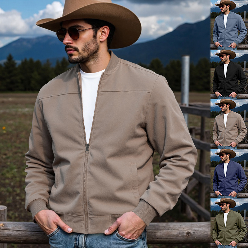 Hunting Outdoor Shop - 2026年秋新作 ウェスタンデニム メンズハンティングウェア ルーズスエードジッパー ジャケット