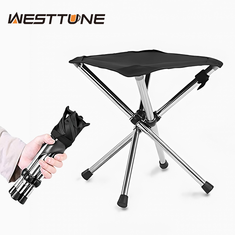 Outdoor Hunting Chair - WESTTUNE ポータブル折りたたみスツール軽量ステンレス鋼ビーチスツール屋外釣り椅子旅行キャンプピクニックバーベキュー