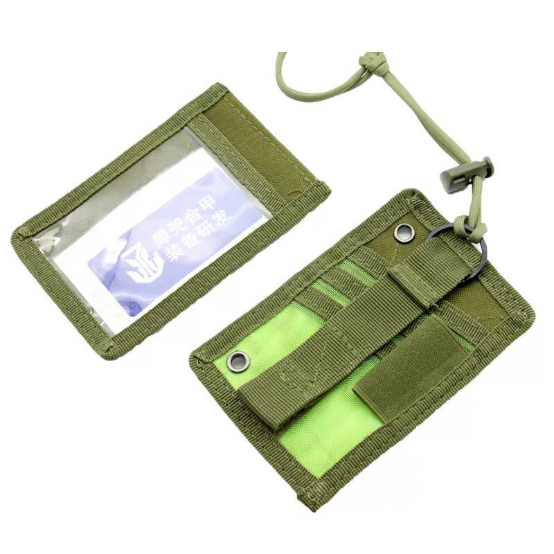 Hunting Outdoors Card - タクティカルIDカードホルダー、フックループパッチ、ツアーガイドバッジホルダー、アウトドアトラベルポーチ、ペンケース、ナイロン製ランヤード