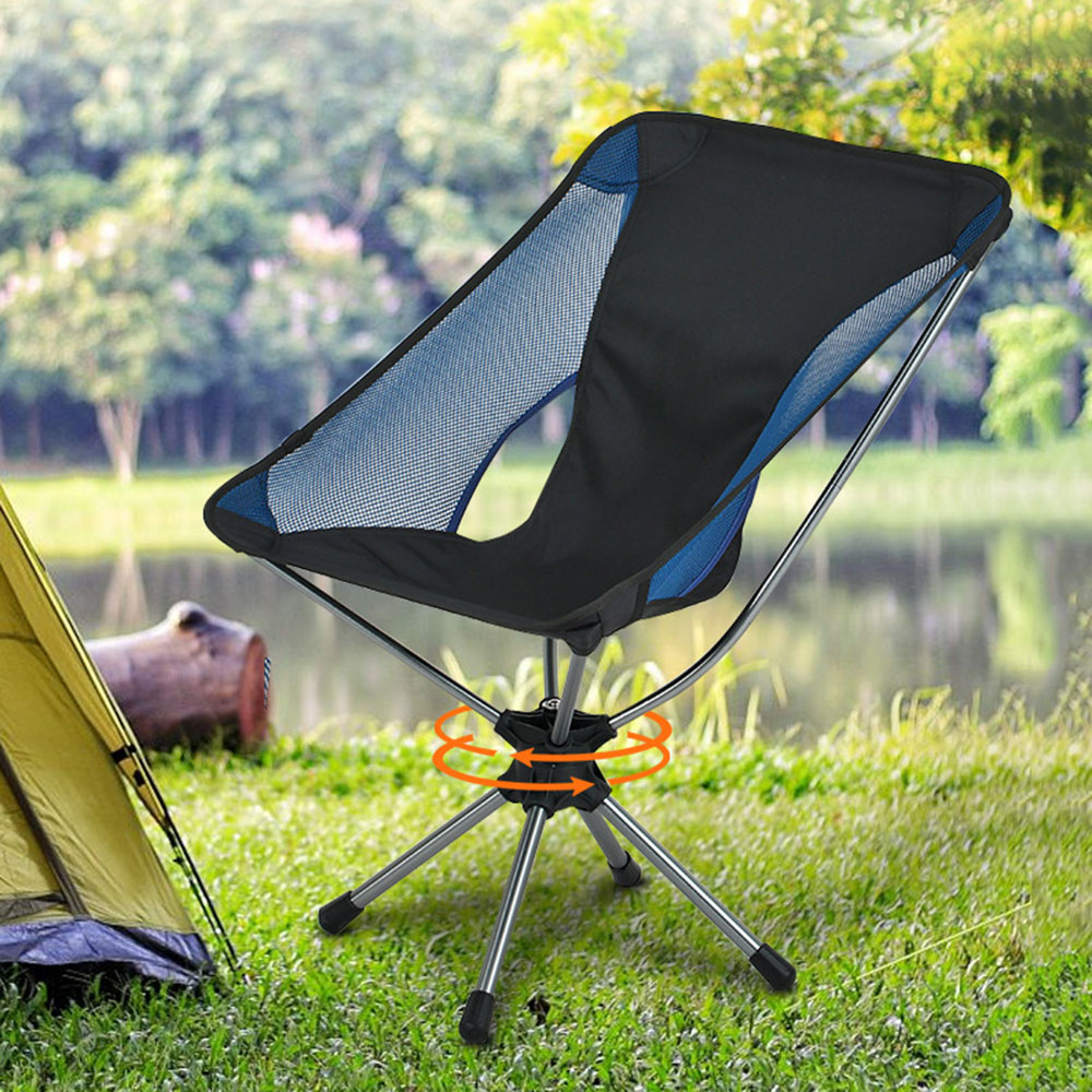 Outdoor Hunting Chair - 折りたたみ式キャンプチェア360 ° 大人用回転式スイベルチェア、ピクニック、ビーチ、釣り用軽量折りたたみ式ポータブルチェア