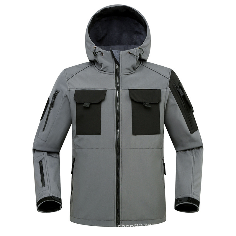 Hunting Outdoor Shop - 男性屋外通気性サイクリングジャケット防水防汚トップスフード付き調節可能な巾着コートハント服新しいジャケット