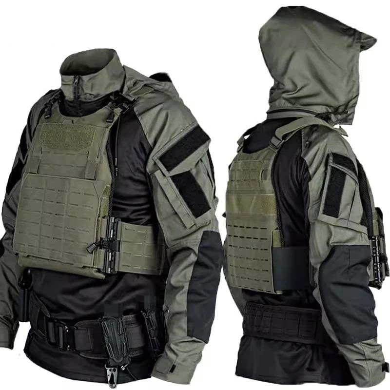 Hunting Outdoor - メンズ CP 迷彩戦術コンバットシャツ & パンツセット軍事マルチカムカーゴパンツスーツ屋外狩猟エアソフトハイキングトレーニング