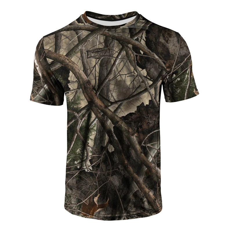 メンズリアルな木柄カモフラージュプリントTシャツ カジュアル - Hunting Outdoor Shop のレビューと価格