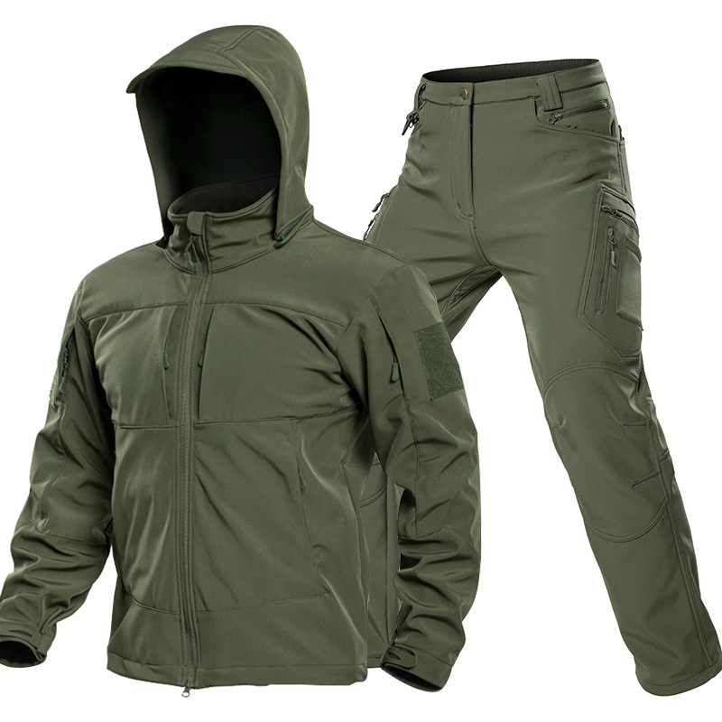 男性用アウトドアタクティカルソフトシェルスーツ フード付きフ - Hunting & Outdoor Supplies Vanderbijlpark のレビューと価格