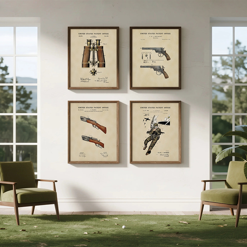 ヴィンテージ狩猟用具特許アートプリント屋外狩猟ポスター弓矢狩 - Outdoor Hunting Paintings のレビューと価格