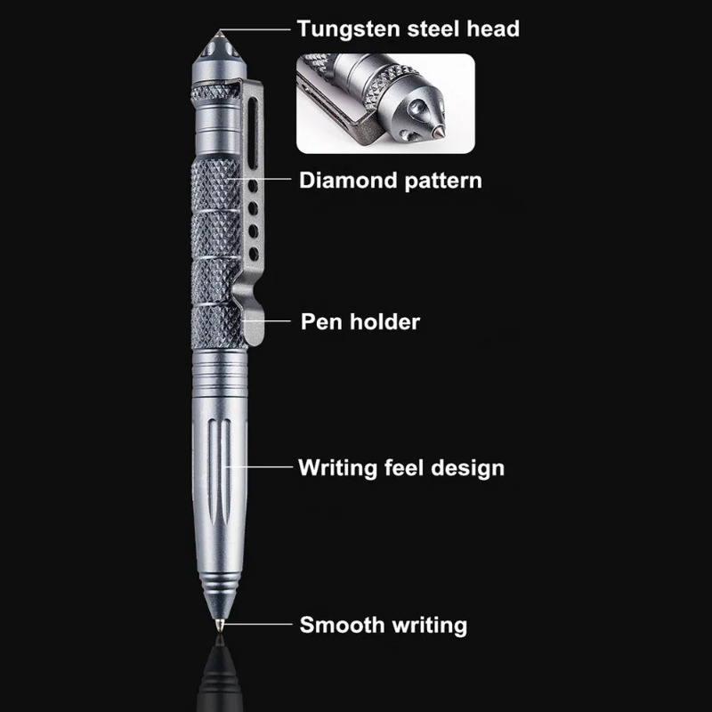 軍事戦術ペンアルミ合金屋外キャンプセキュリティサバイバルツー - Tactical Pen Tool のレビューと価格