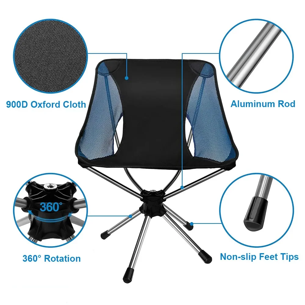 折りたたみ式キャンプチェア360 °   大人用回転式スイベ - Outdoor Hunting Chair のレビューと価格