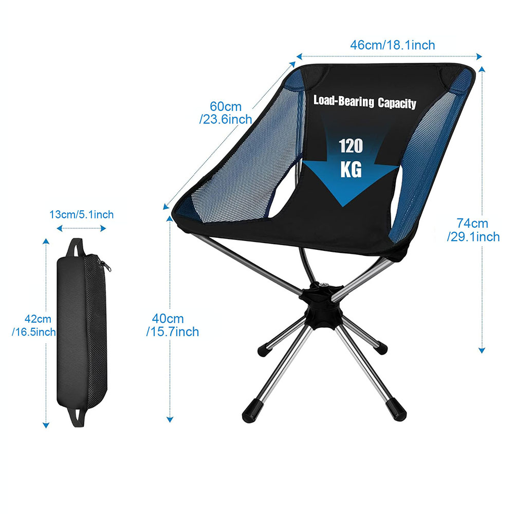 折りたたみ式キャンプチェア360 °   大人用回転式スイベ - Outdoor Hunting Chair のレビューと価格
