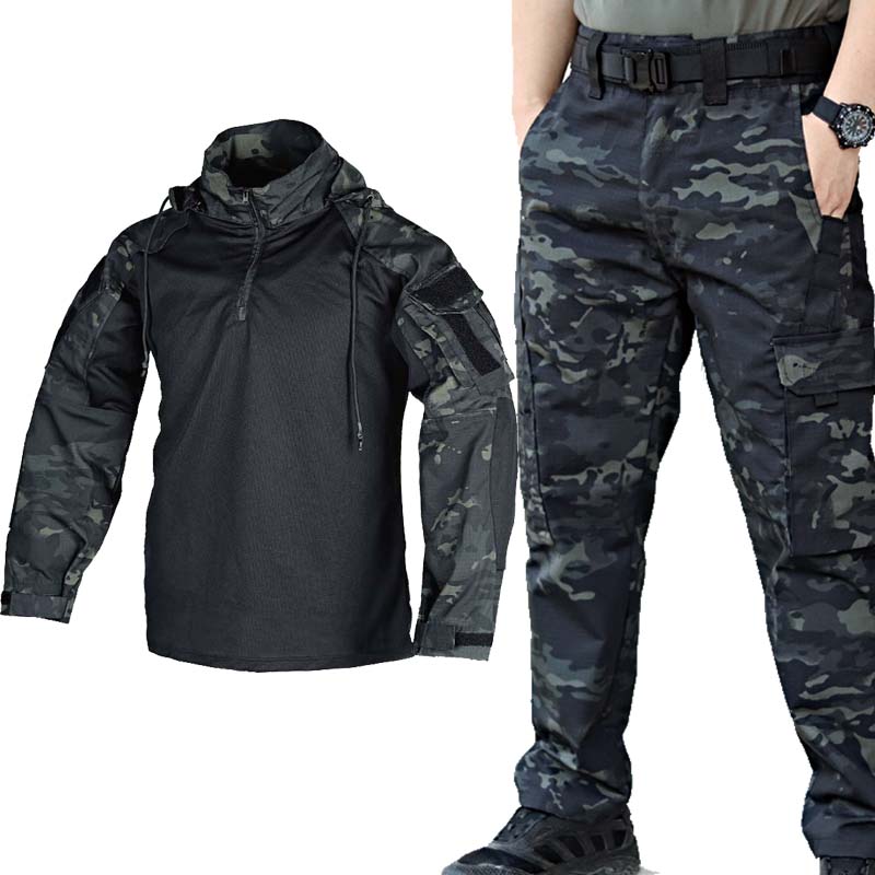 メンズ CP 迷彩戦術コンバットシャツ & パンツセット軍事 - Hunting Outdoor のレビューと価格