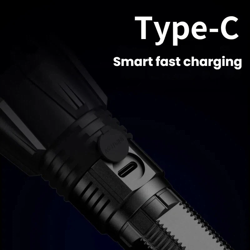 高出力 P90 LED 懐中電灯 TYPE-C 充電式ズーム - Hunting Outdoor のレビューと価格