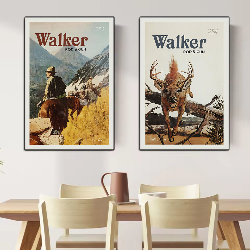 レトロ野生動物屋外狩猟釣り野生動物ヴィンテージポスターキャン - Outdoor Hunting Paintings のレビューと価格