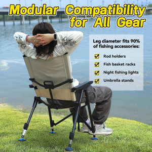 ポータブル折りたたみキャンプチェアセット、サイド収納トレイ付 - Outdoor Hunting Chair のレビューと価格