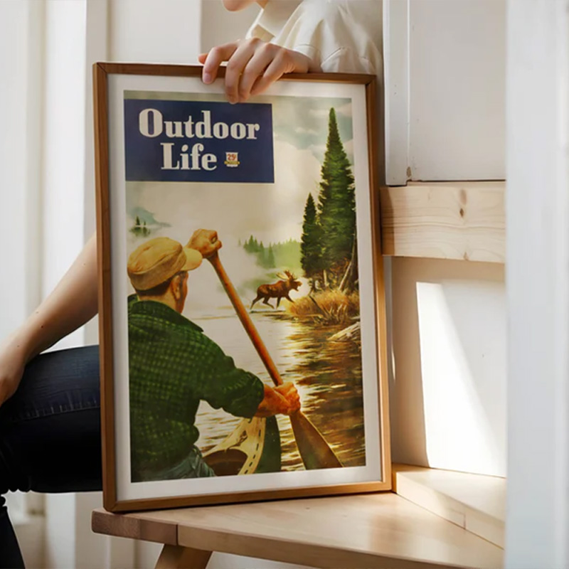 ヴィンテージカラフルな釣りポスター,ハンティングボート,アウ - Outdoor Hunting Paintings のレビューと価格