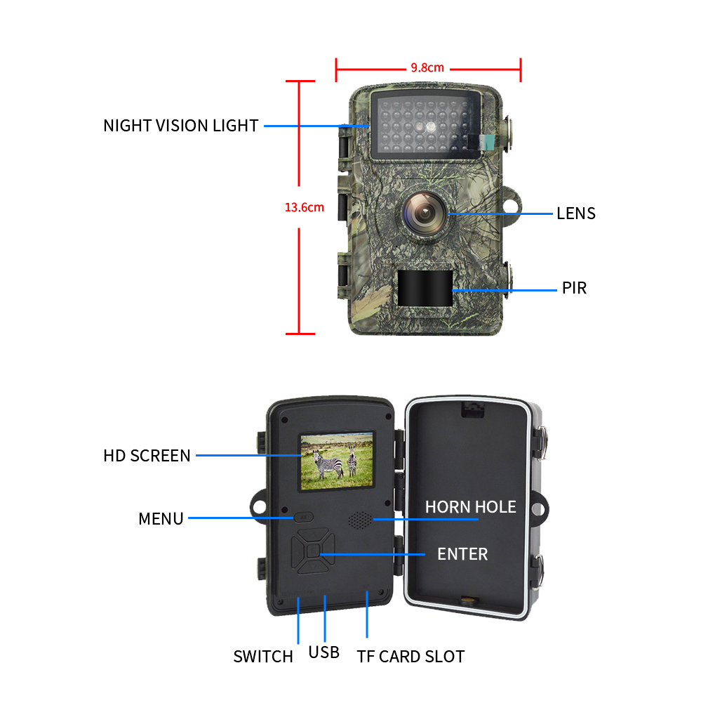 トレイルカメラ 12MP 1080P 野生動物探知機追跡カメ - Trail Camera Infrared のレビューと価格
