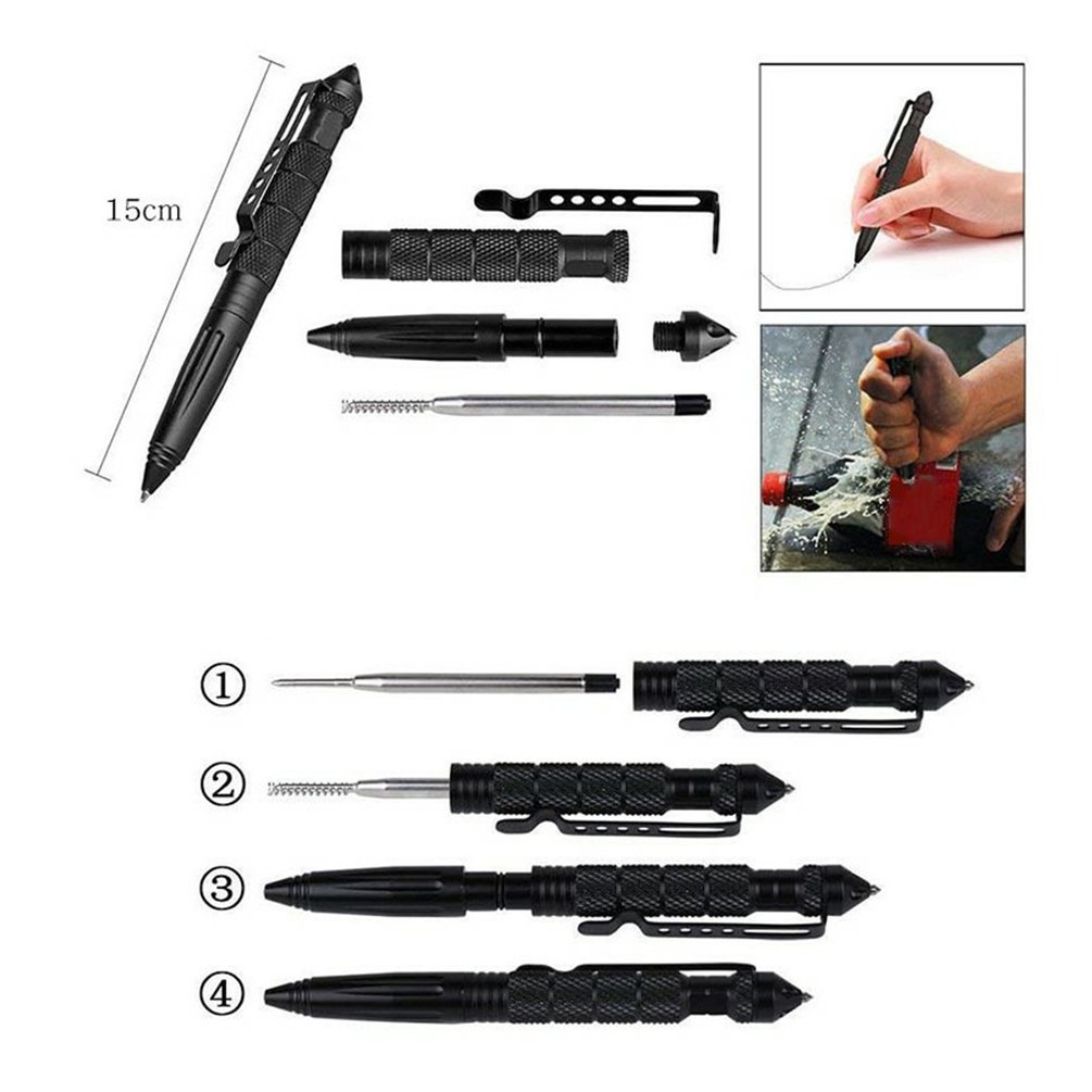 高品質金属軍事戦術ペン学校学生オフィスボールペン緊急ガラスブ - Tactical Pen Tool のレビューと価格