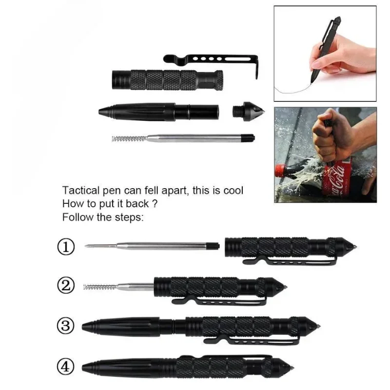 多機能戦術ペン自己防衛アンチスキッド緊急サバイバルツールガラ - Tactical Pen Tool のレビューと価格