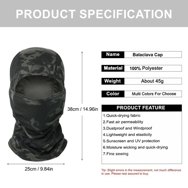 迷彩柄バラクラバ帽子 サイクリング用フルフェイスマスク アウ - Hunting Outdoor Hats のレビューと価格